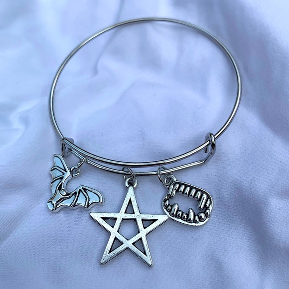 Hand Crafted Jewelry - Brand New! Handmade! Adjustable Charm Bangle Bracelet!